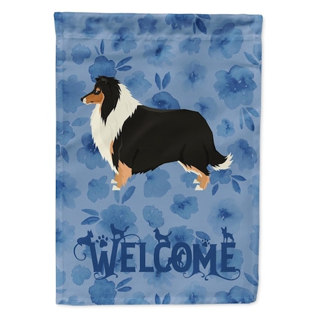 Carolines Treasures 28 x 0.01 x 40 in. Collie Welcome Flag Canvas House Size CK6236CHF